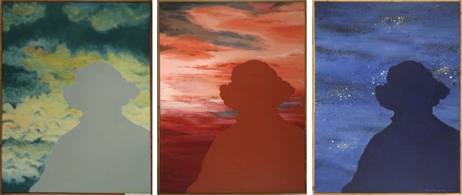 Maria Romańska , Dzień, Wieczór, Noc (tryptyk), 1979,ol/pł., 100 x 75 cm x 3