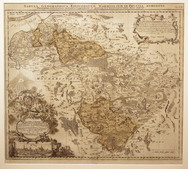 Mapa Warmii, autor: Jan Fryderyk Endersch, Elbląg 1755