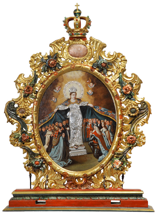 Matka Boża Dobrej Opieki na feretronie, XVIII w. Kościół św. Urszuli w Lichnowych k. Malborka 