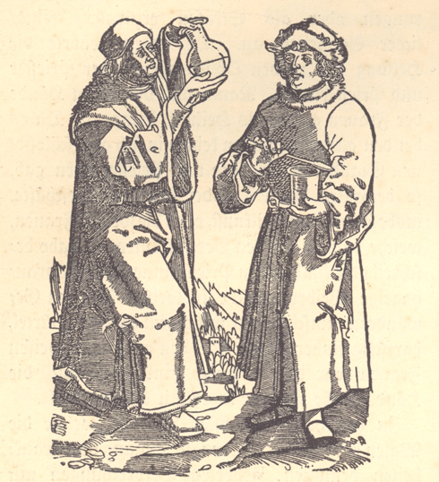 Św. Kosma i Damian, drzeworyt z 1517 r. Są patronami zgromadzenia jezuitów, Florencji, fakultetów medycyny na wielu uniwersytetach, aptekarzy, chorych, dentystów, lekarzy i pielęgniarek